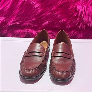 Madewell Women's Burgundy Leather Penny Loafers